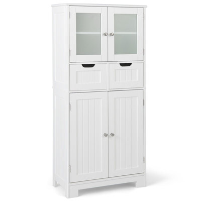 Glass Freestanding Bathroom Cabinet