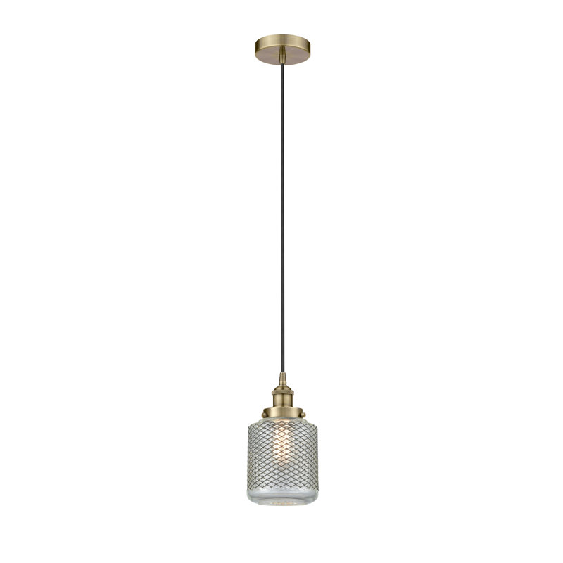 Luminaire suspendu cylindrique à 1 lumière Iyana, Laiton