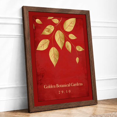 Golden Arrangement Botanical - Framed Print
