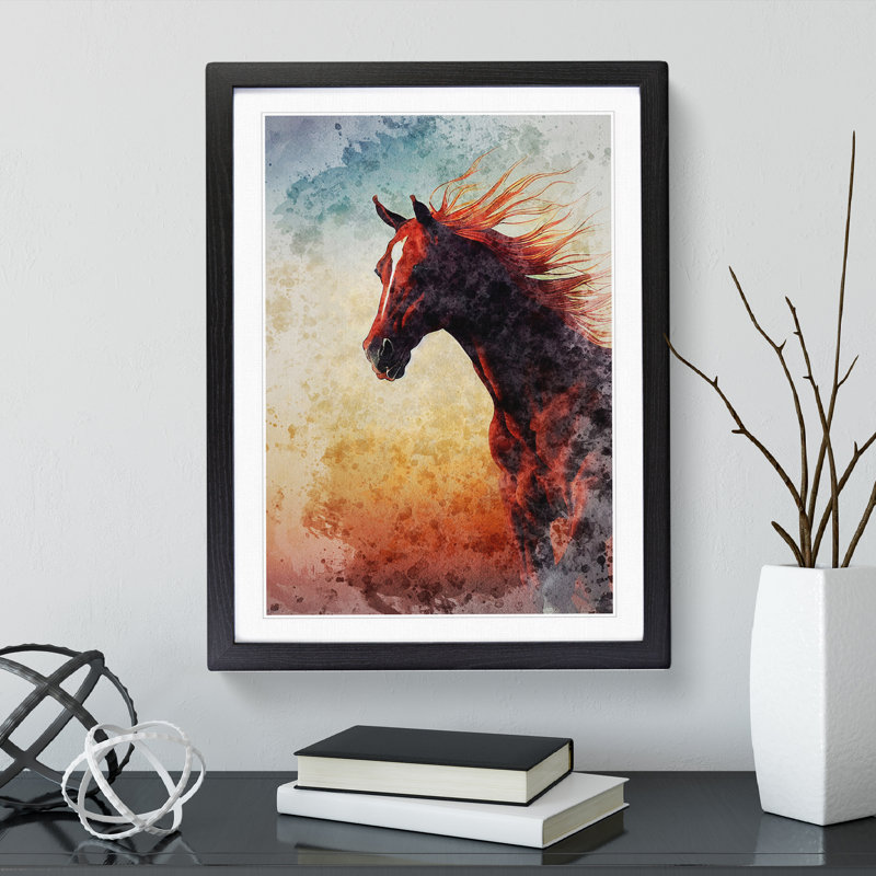 Majestic Horse - Framed Print, Black, 64cm H x 46cm W x 2cm D