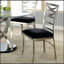 Ensemble de 2 chaises d'appoint noires en microfibre et métal argentées