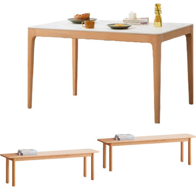 Beech Slate Dining Table Set
