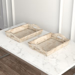 Lacombe Solid Wood Tray - Set of 2