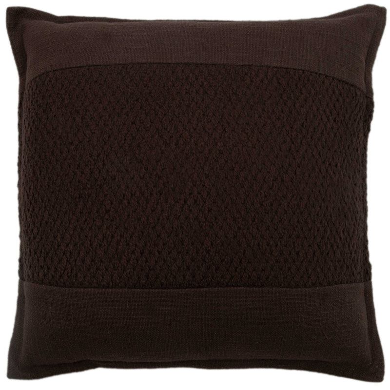 Coussin en coton Colombe, Brun foncé