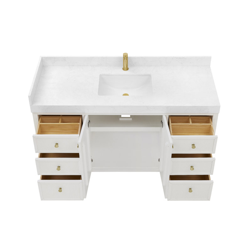 Ensemble de meuble-lavabo simple 60 po Peryman, Blanc