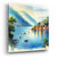 «Lake Como Watercolor» par Rey Klimt, art mural en verre acrylique-793848608