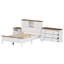 Ensemble 3 pièces Modern Farmhouse comprenant une tête de lit avec ports de charge, table de chevet et commode-1789501836