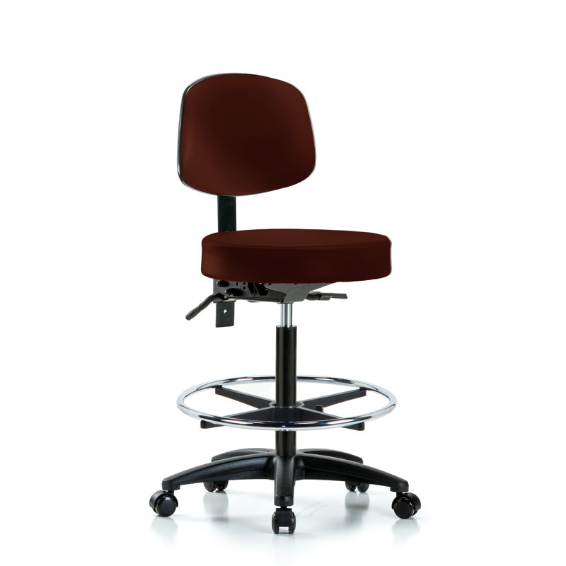 Tabouret de laboratoire Christa, Bourgogne, Roulettes