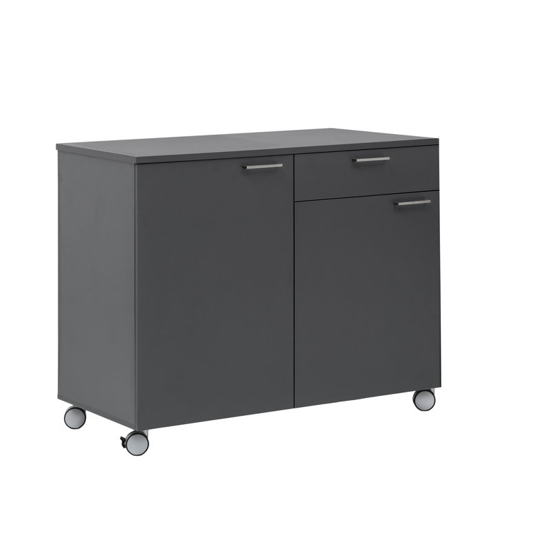 Rozzer 120 cm W Kitchen Island with, Anthracite