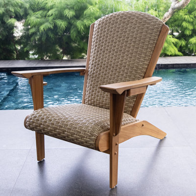 Camden Teak Outdoor Adirondack Chair With Patio Cover by Bayou Breeze
