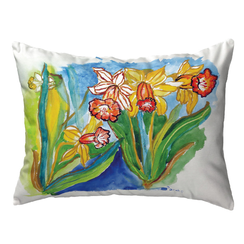  Coussin lombaire intérieur / extérieur Daffodils, H 11 po x l 14 po x P 5 po