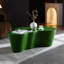 Table basse de 50 pouces de forme unique en fibre de verre robuste pour salon sans assemblage VERT-131167465-131167468