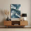 Paysage abstrait, art mural bleu en métal 31-1712044553