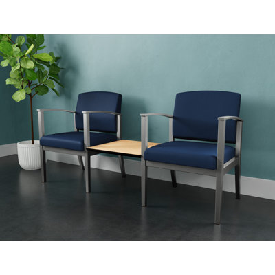 Amherst Steel Waiting Reception 2 Seat Tandem Metal Frame with Center Table