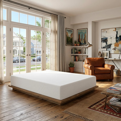 Fabriqué aux États-Unis, matelas en mousse viscoélastique grand format vert de 10 po dans une boîte, sans fibre de verre, blanc (lit non inclus)