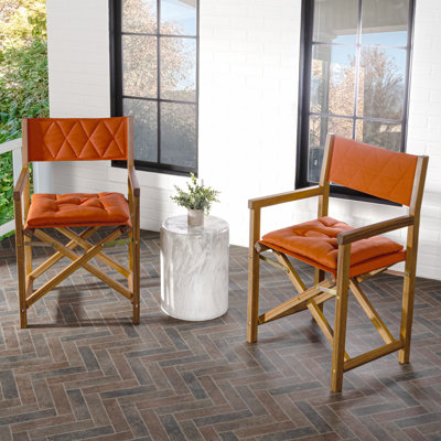 Chaises de réalisateur d'extérieur pliables en bois d'acacia Waldo Coastal