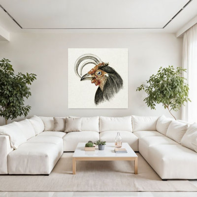 Tête d'un coq, art mural rétro classique rétro