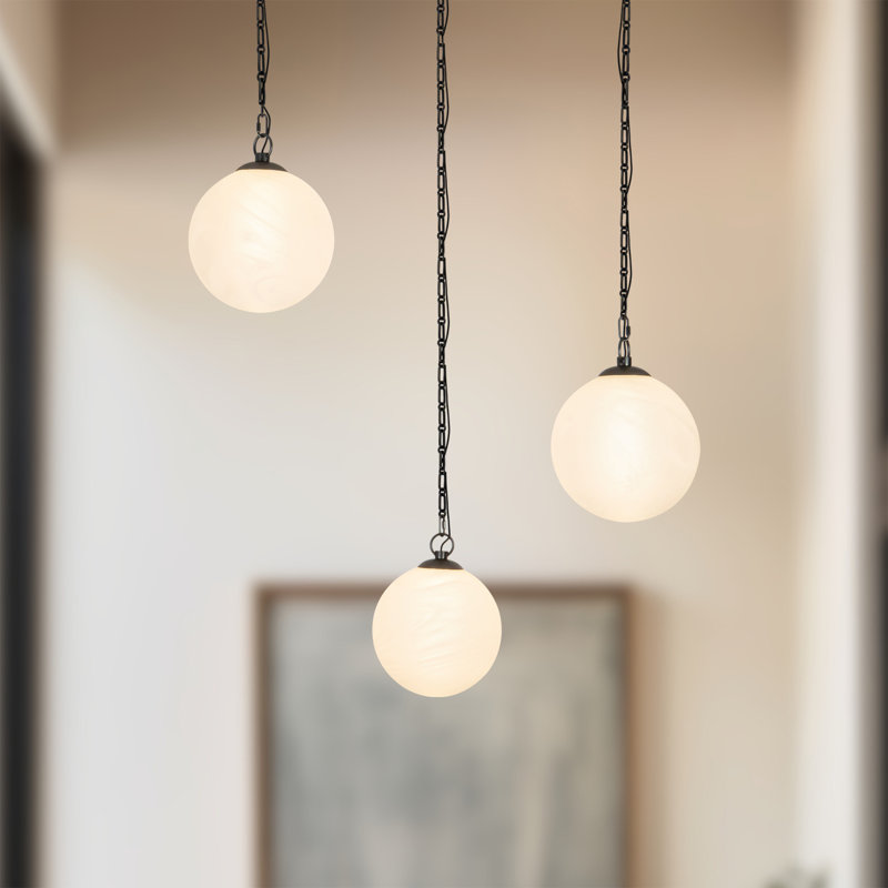 Petra 3 Light Black dimmable LED Chandelier, Oil Rubbed Bronze, 12-in