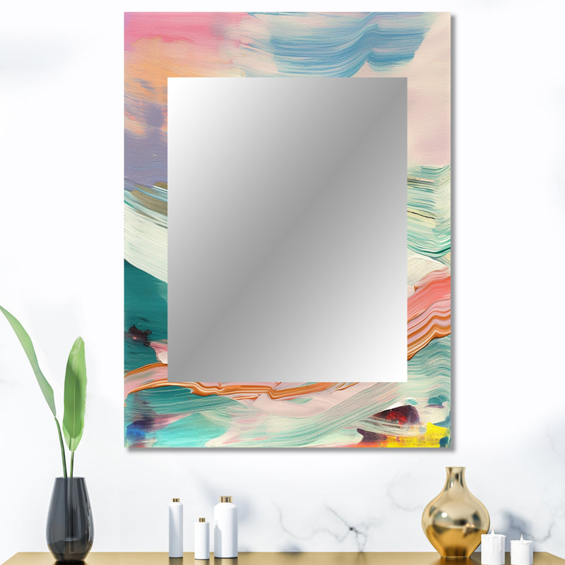 «Spring Miracles In Tender Retro Pastel II», peinture abstraite, miroir mural moderne, reproduction d'art en métal