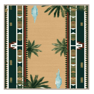 Washable Desert Oasis Southwestern Area Rug