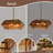 4-Light  Rectangular Layered Amber Glass Chandelier