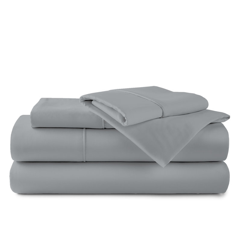 Light Gray 600 Thread Count Cotton Queen Sheet Set