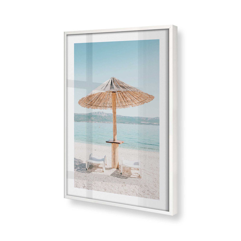 «Beach Day Escape Print», Cadre opaque blanc, 15" H x 12" W x 1.25" D