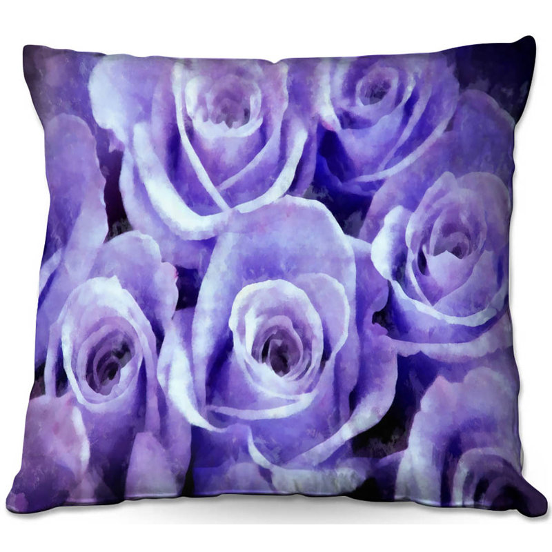 Coussin décoratif à roses à lavande douce canapé, 20 po x 20 po, Mauve