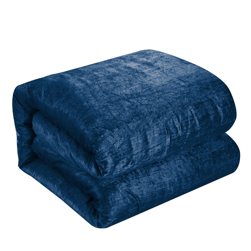 Ensemble d'édredon en duvet lavable à 180 fils en polyester grand bleu marine