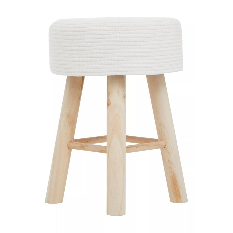 Manufactured Wood Accent Stool, White