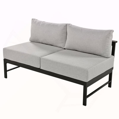 Ensemble de canapé modulaire d'extérieur en forme de U avec coussins ultra-épais de 5,9 po, canapé de conversation de patio à 5 ou 6 places toutes saisons avec structure en fer robuste, convient à la cour, au jardin, au bord de la piscine