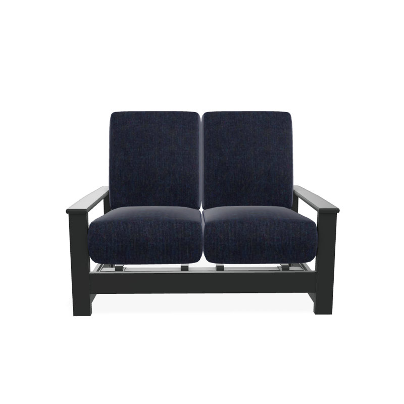 Leeward 56.5'' Wide Loveseat with Cushions, Graphite, Spectrum Indigo Sunbrella®