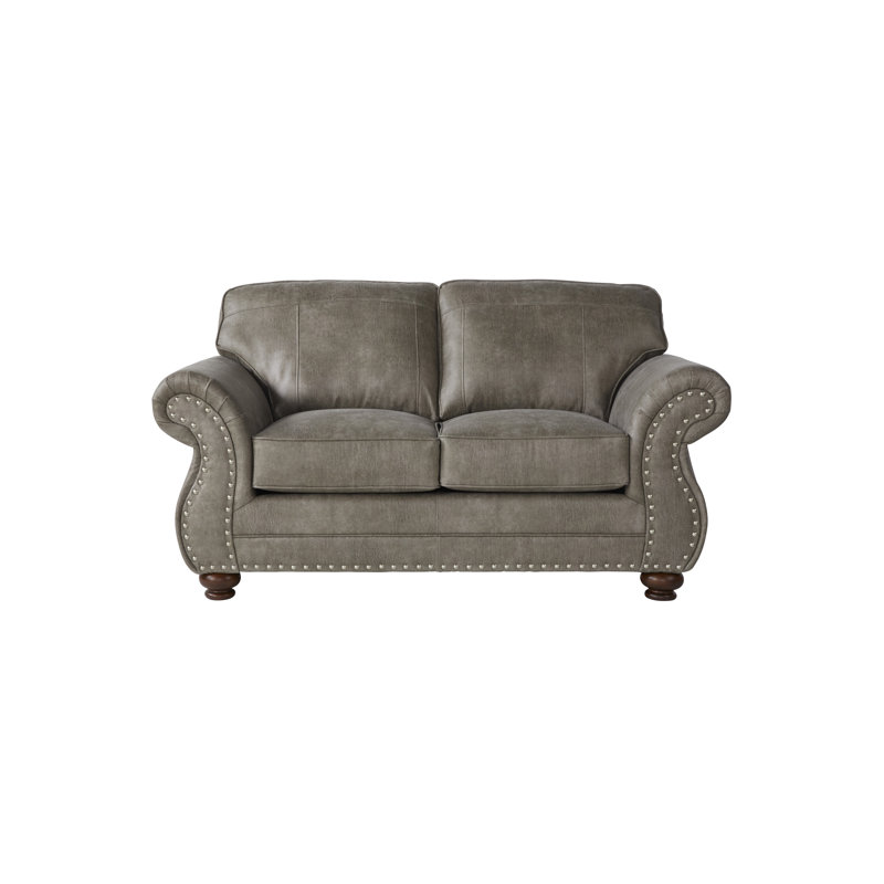 Claycomb 69'' Faux Leather Loveseat, Goliath Mica