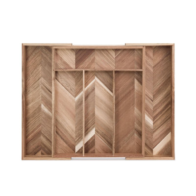Solid Wood Rectangle Utensil Storage Set