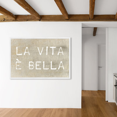 «Life is Beautiful Typographie and Quotes», reproduction d'art textuel sur toile
