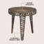 Table de bout ronde en jacinthe d'eau tressée à la main Amara de 17 po Amara, table d'appoint trépied brun en osier pour le salon ou la chambre à coucher-355686668
