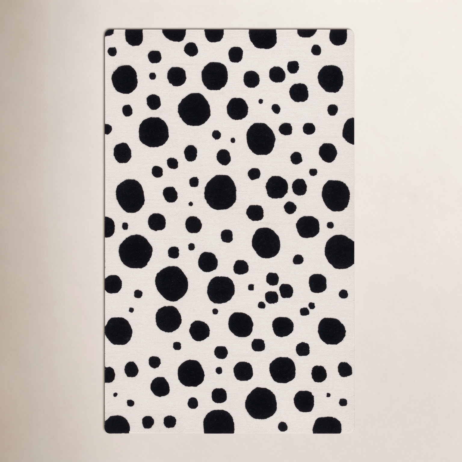 Camey Ivory Black Hand-Tufted Rug, Rectangle 3' x 5'