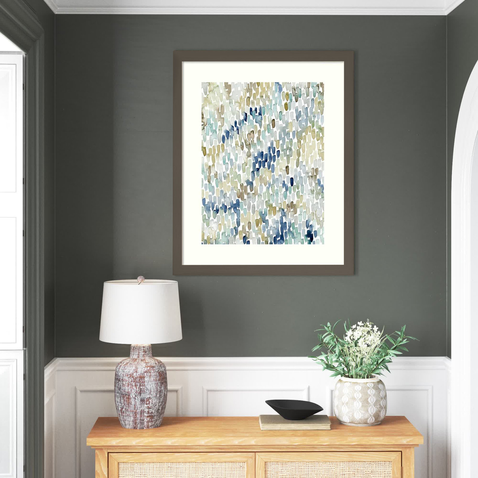 River Wavelets I by Grace Popp, 41" H x 33" W, Gray Framed Paper