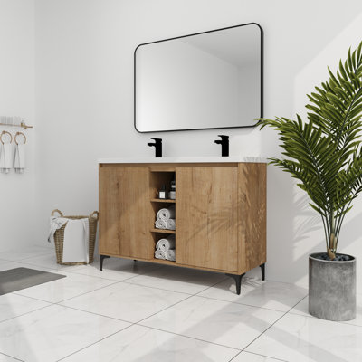 Meuble-lavabo autoportant 48 po avec double lavabo 48 po