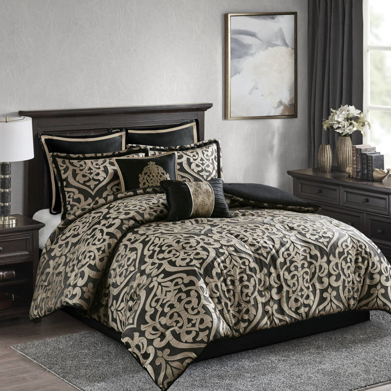 8 pièces Édredon très grand avec texture, coussins décoratifs, confort à l'année