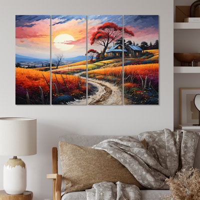 Farmhouse Farmstead Abstractions Pointillism II Landscape & Nature Wall Decor on Metal