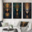 «Peacock Feather Mysterious Goddess», 3 pièces sur toile-1167198869-1167198875