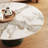 Modern Round Coffee Table with Faux Marble Tabletop and Pedestal Solid Wood, Cocktail Table for Living room & Home Decor-1724320320-1724320341-1744244496