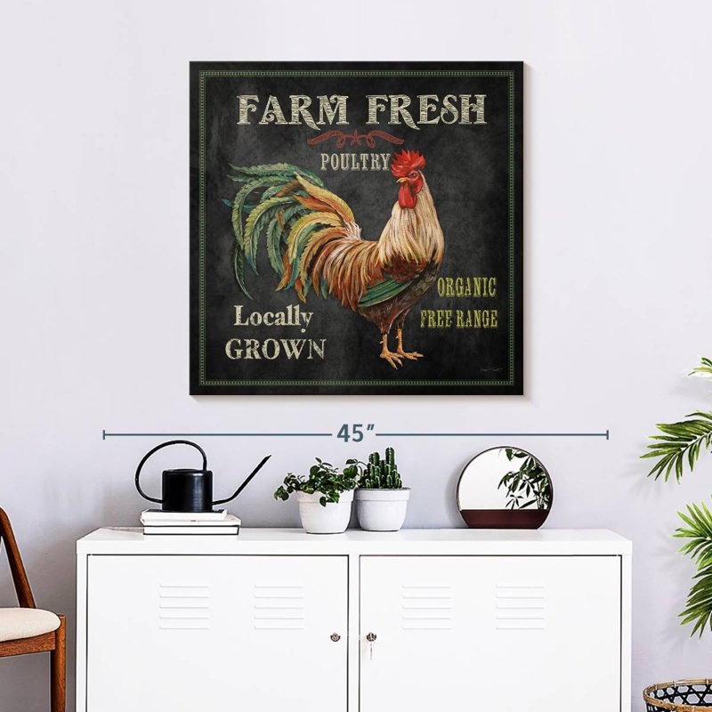 Coq frais de la ferme, H 30 po x l 30 po
