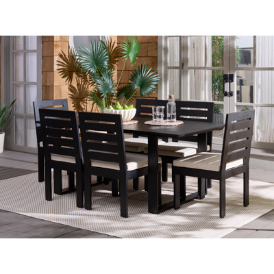 Ensemble repas de patio en aluminium 7 pièces Fash