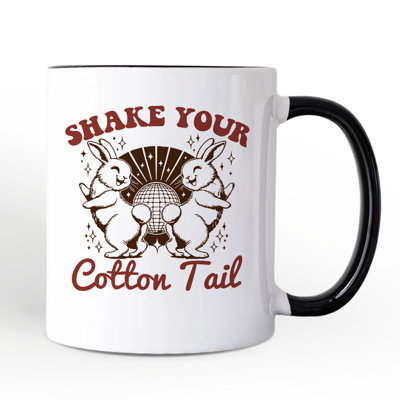 Drôle de tasse de lapin de Pâques, cadeau rétro «Shake Your Cotton Tail» avec nom personnalisé