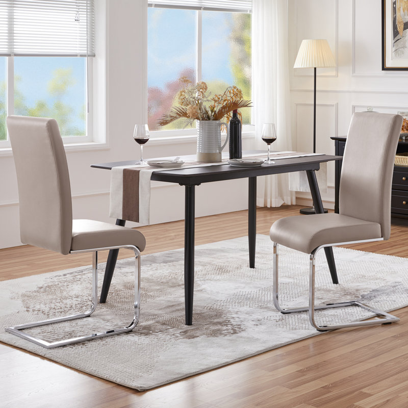  Upholstered Dining Chair, Light Brown