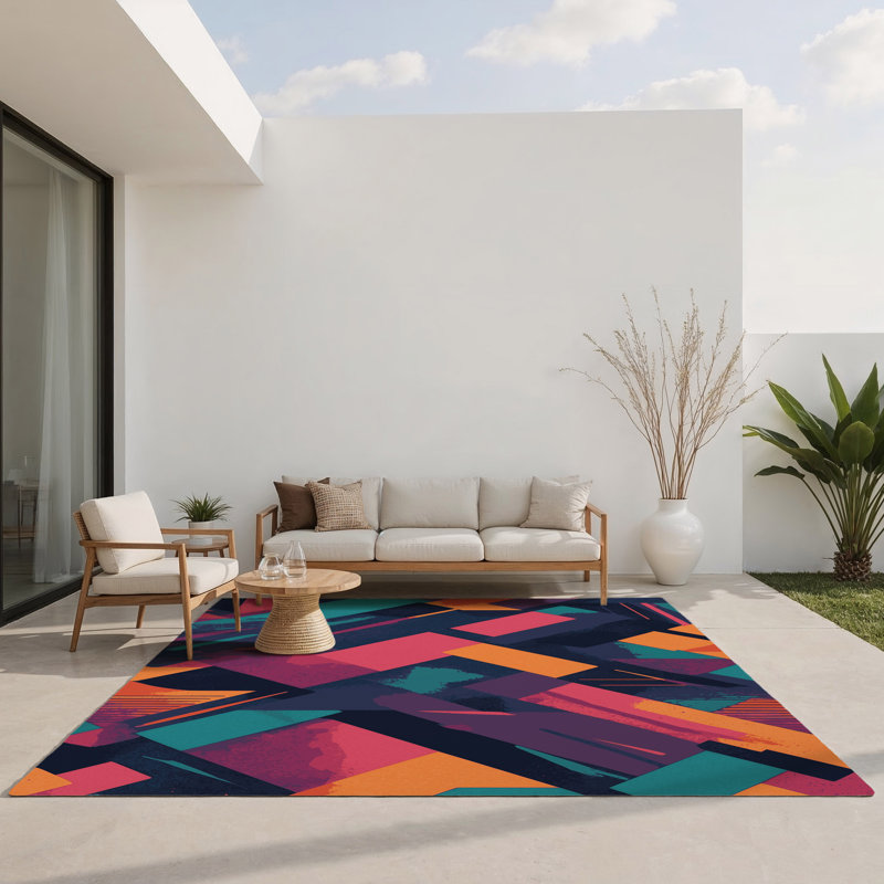Radiant Layers Indoor And Outdoor Area Rug, Rectangle 1'6" x 2'6"