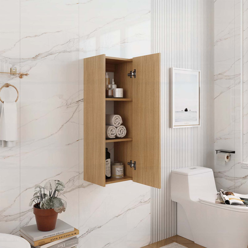 Armoire murale, idéale pour les espaces compacts et un rangement efficace, Chêne