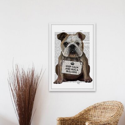 Hug a Bulldog' Framed Painting Print -  Marmont Hill, MH-WAG-393-NWFP-45